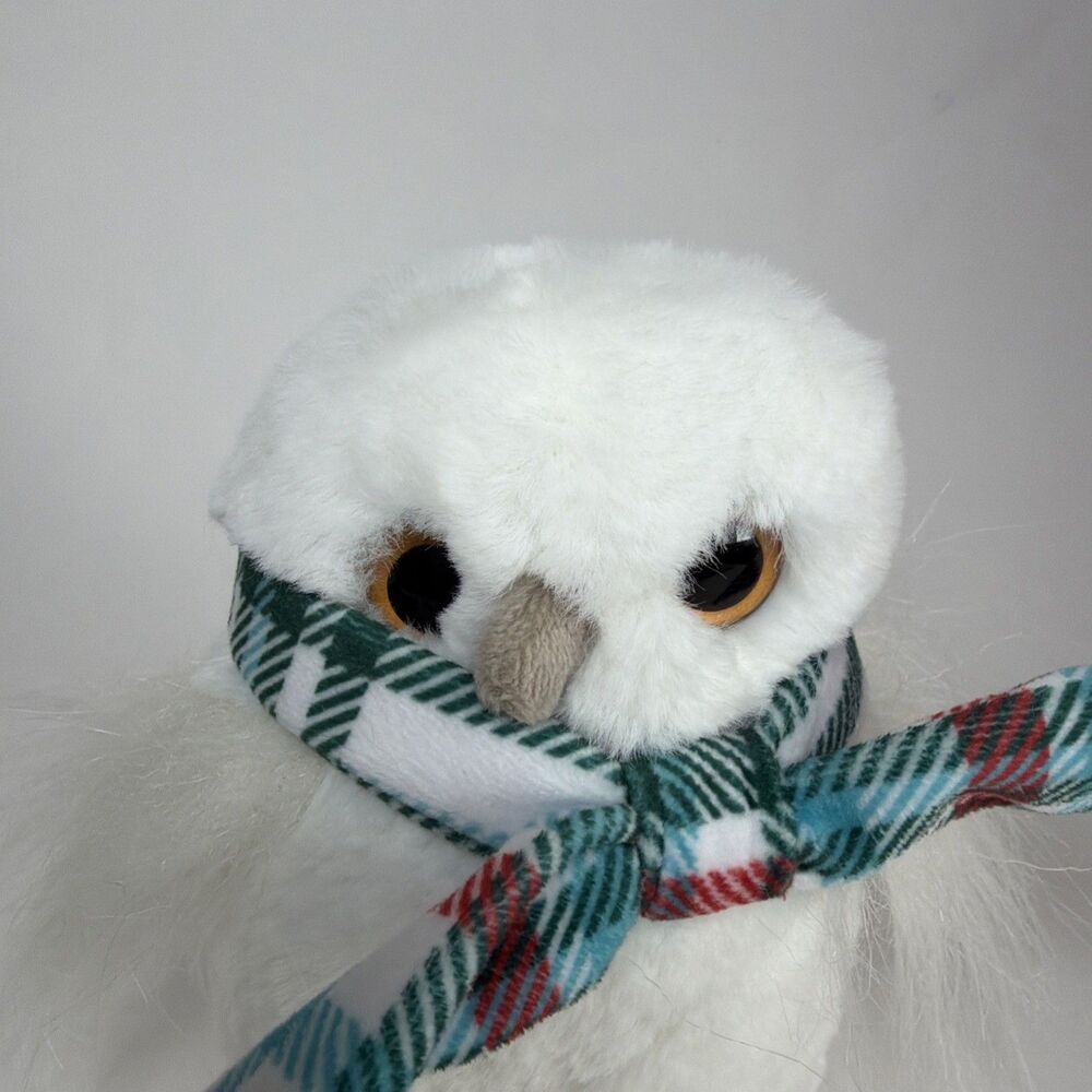 Douglas Cuddle Toy Winter Friends White Owl #9760O Scarf Stuffed Plush Toy - Picture 2 of 6